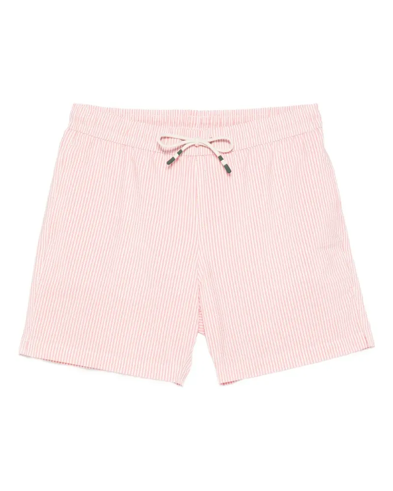 Hartford Gestreifte Badeshorts aus Seersucker - Rot Rot