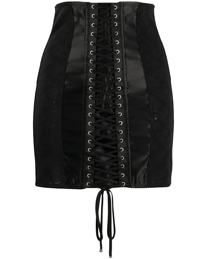 Dolce & Gabbana Rock mit Schnürung - Schwarz Schwarz