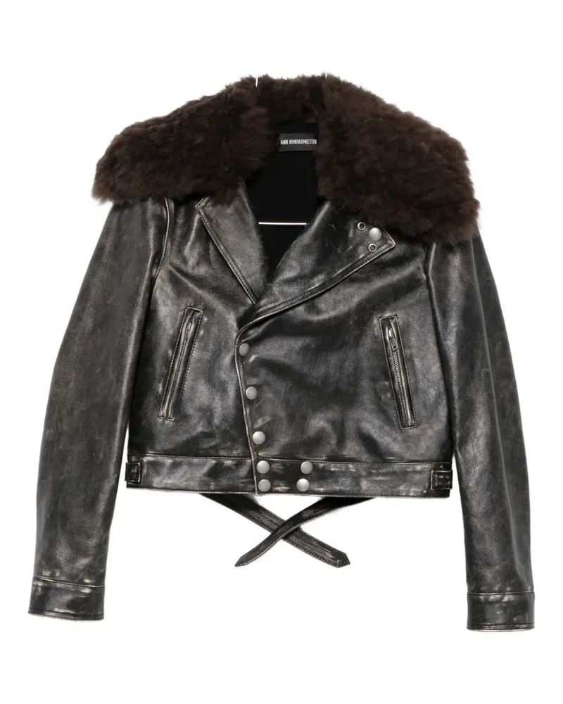 Ann Demeulemeester Jacke mit Shearling-Kragen - Schwarz Schwarz