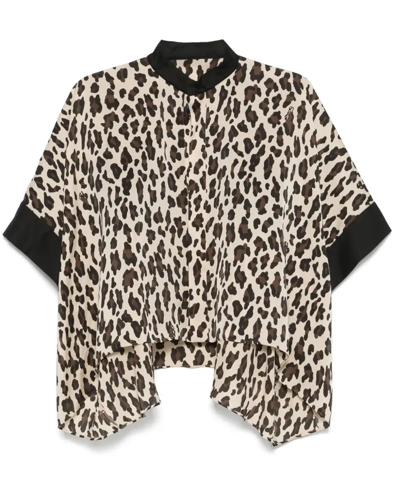 Sacai Bluse mit Leoparden-Print - Schwarz Schwarz