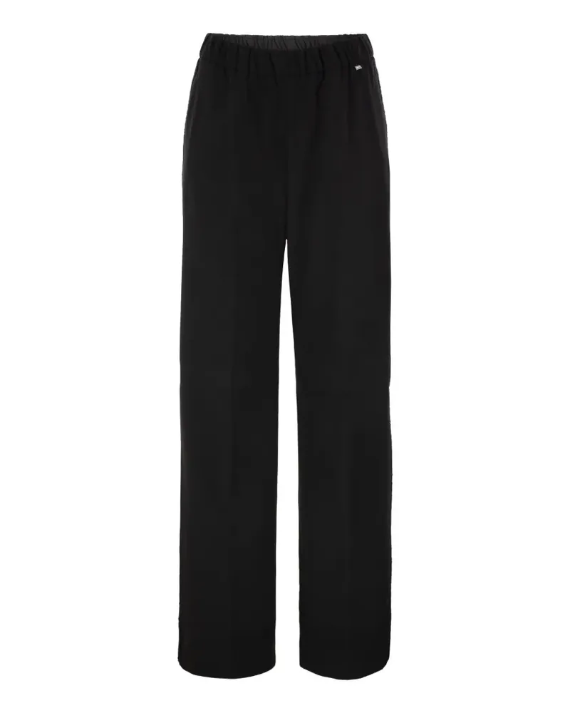 Herno Hose mit Flanell-Effekt und Stricksaum - Schwarz Schwarz