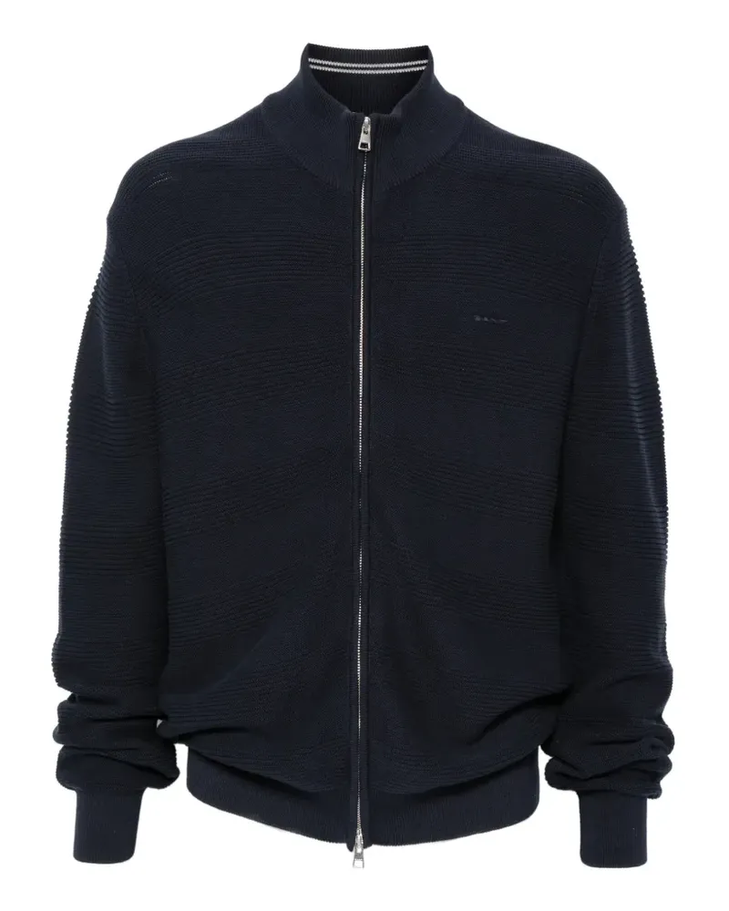 Gant textured zip-up sweater - Blau Blau