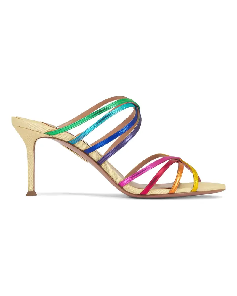 Aquazzura Tell Me metallic strappy sandals - Gelb Gelb
