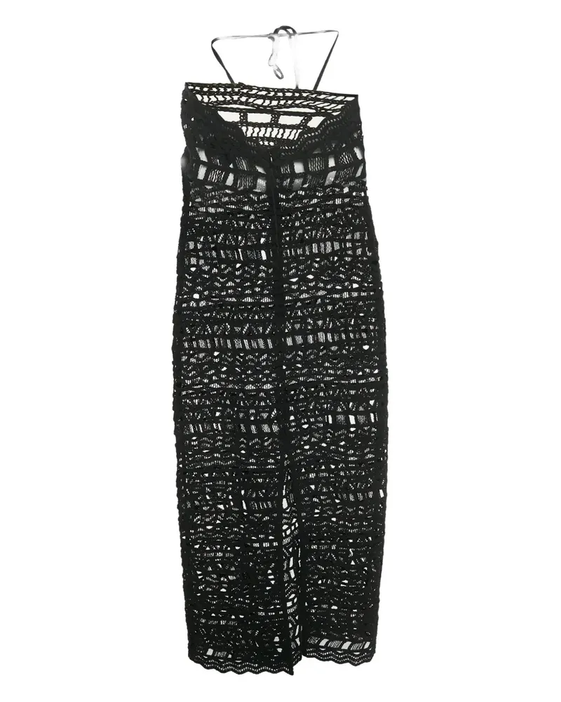 RUMER Ines halterneck midi beach dress - Schwarz Schwarz