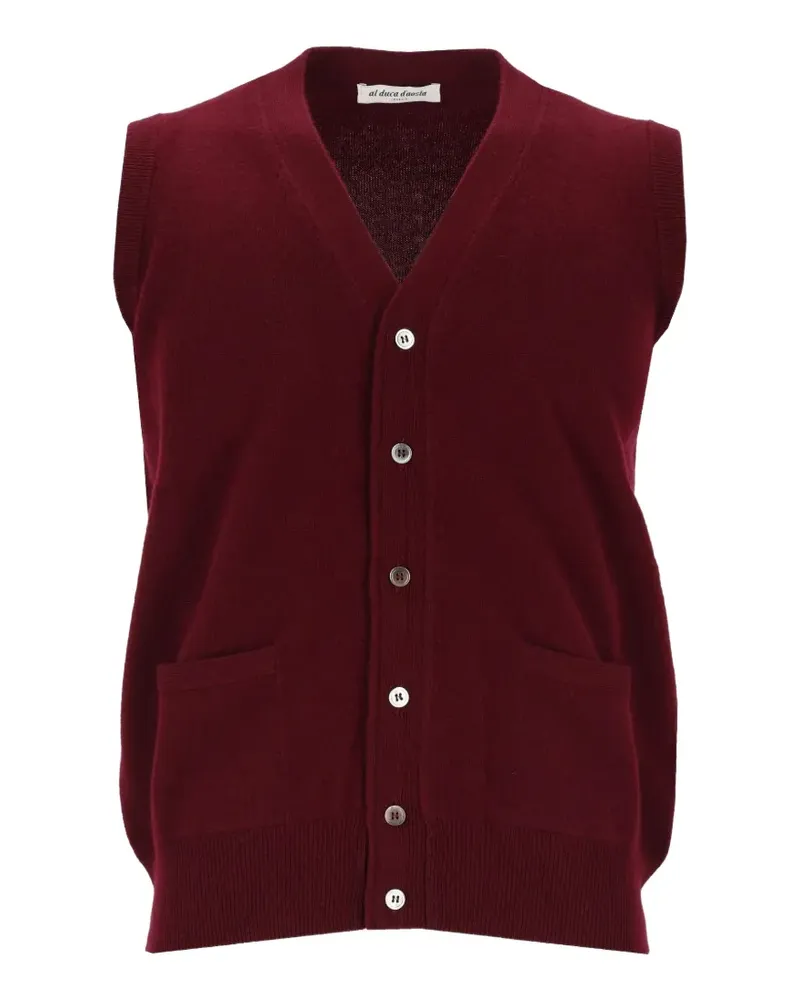 Al Duca D’Aosta 1902 V-neck cashmere vest - Rot Rot