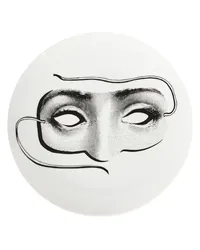 Fornasetti Wandteller mit Masken-Print Weiß