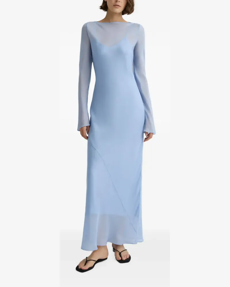 BONDI BORN Seidenkleid mit Bias-Cut - Blau Blau