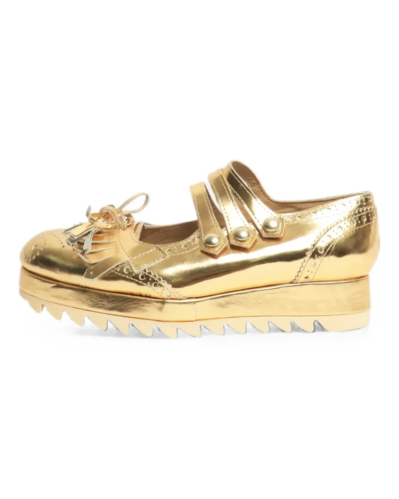 Comme des Garçons fringed platform shoes - Gold Gold