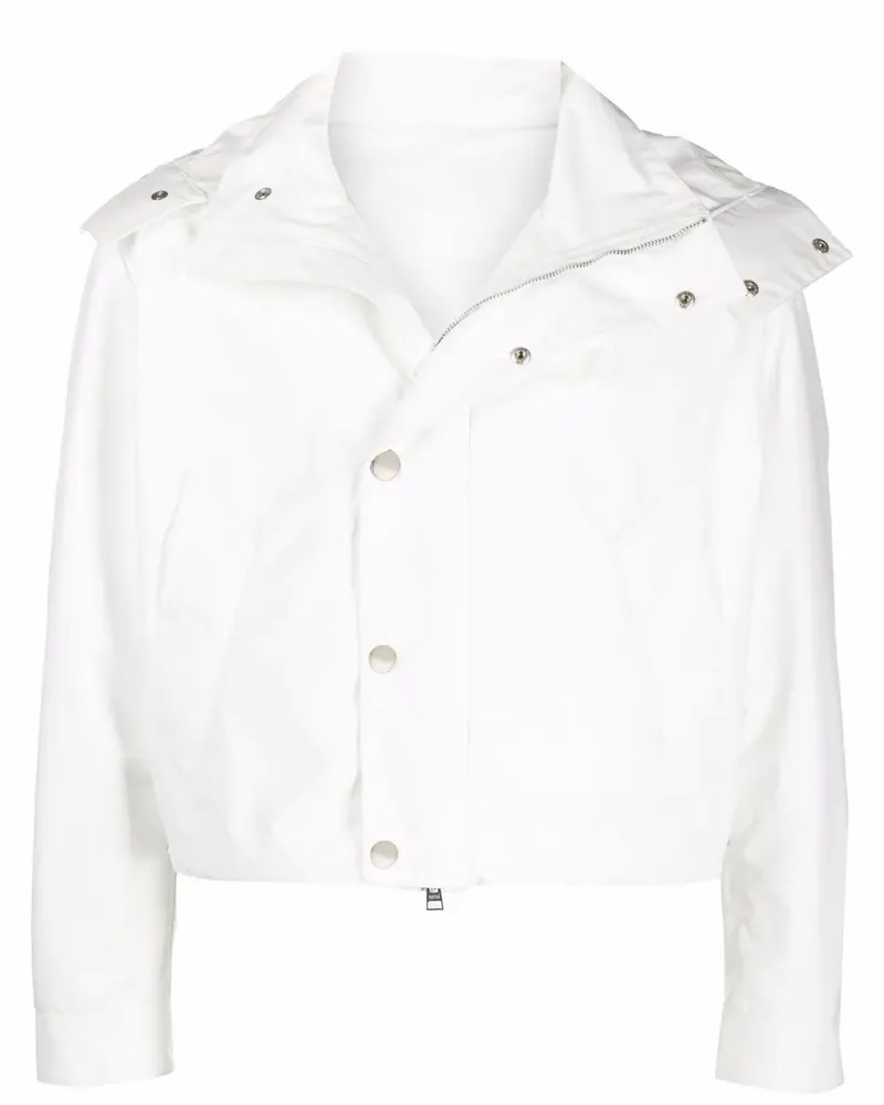 AMI Paris Wasserdichte Cropped-Jacke - Weiß Weiß
