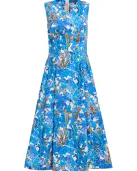 Marni Midikleid mit Blumen-Print Blau