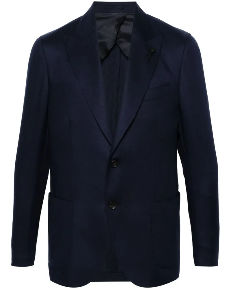LARDINI Einreihiges Twill-Sakko - Blau Blau