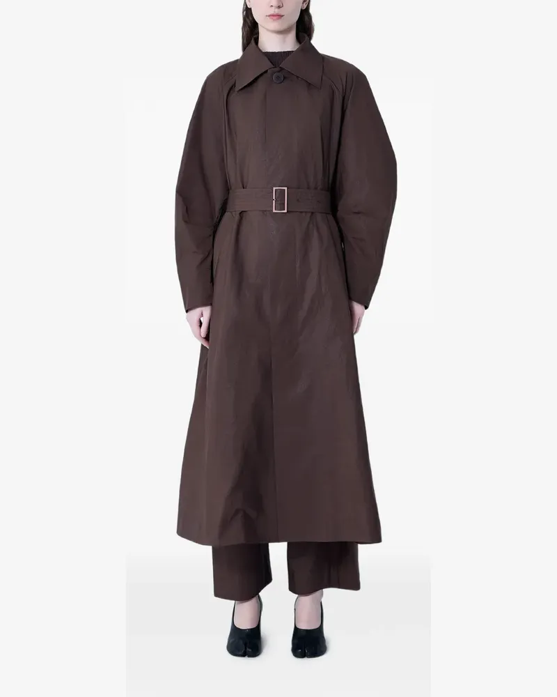 Issey Miyake Akimbo belted trench coat - Braun Braun