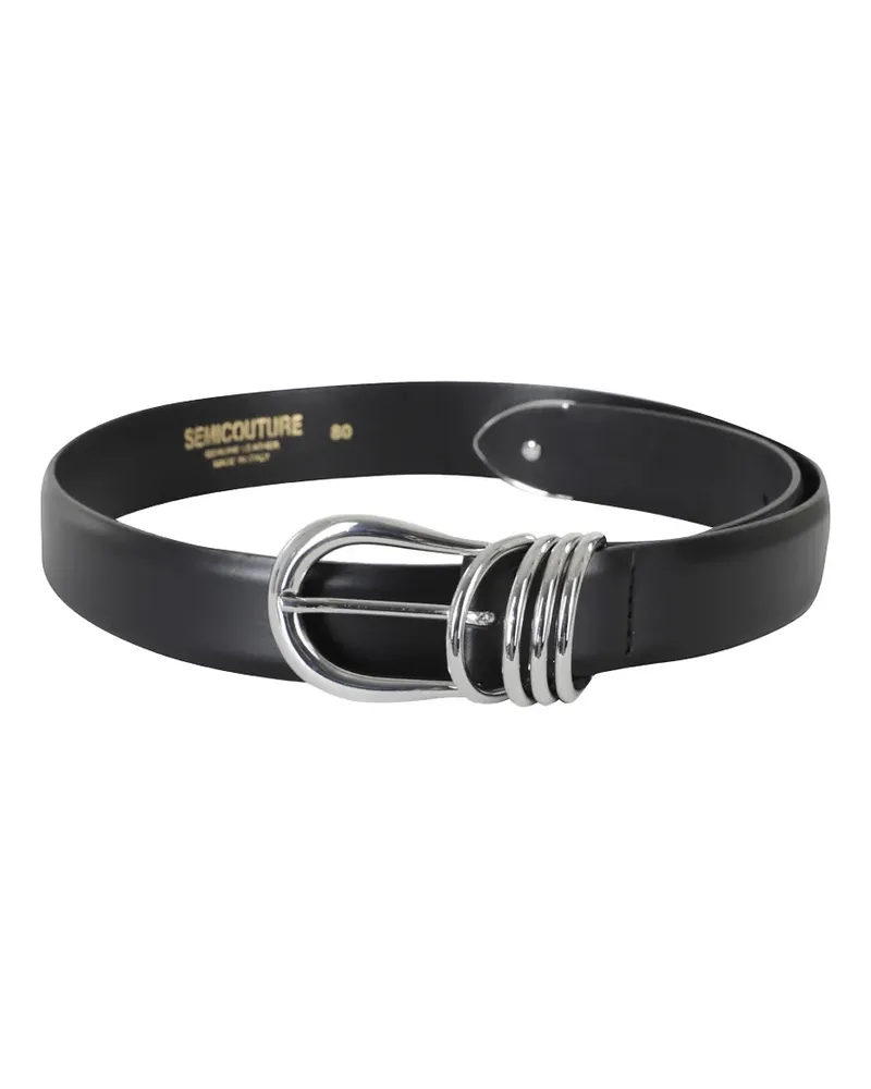 Semicouture triple-keeper leather belt - Schwarz Schwarz