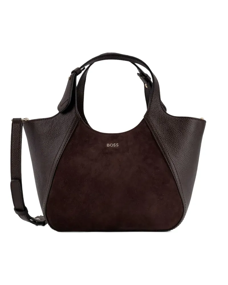 HUGO BOSS logo-plaque panelled tote bag - Violett Violett