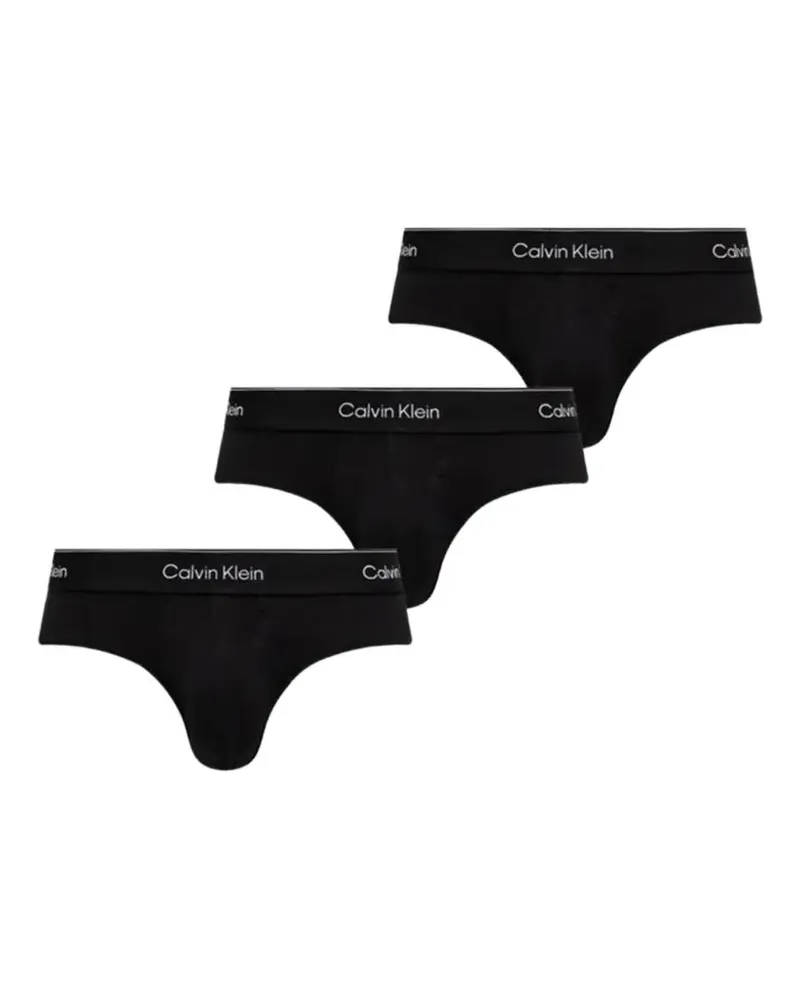 Calvin Klein Slips mit Logo-Bund (3er-Set) - Schwarz Schwarz