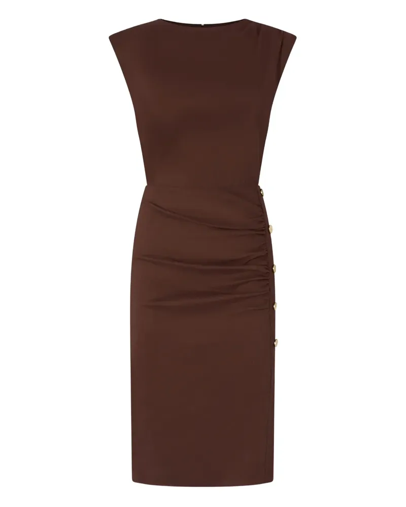 Pinko Midikleid mit Knopfdetail - Braun Braun