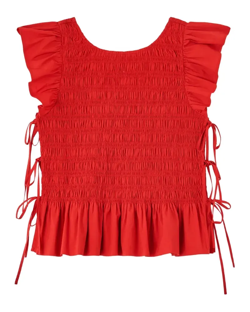 Ganni Geraffte Bluse - Rot Rot