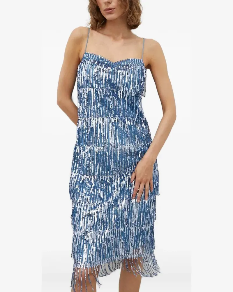 Samsøe & Samsøe Kleid mit Pailletten - Blau Blau