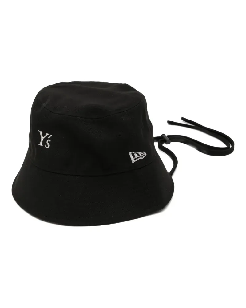 Yohji Yamamoto Fischerhut mit Logo-Stickerei - Schwarz Schwarz