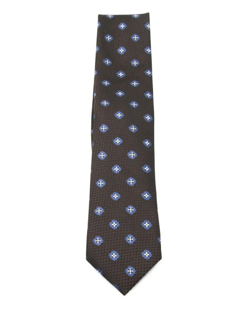 Ermenegildo Zegna Krawatte mit Blumenmuster - Braun Braun