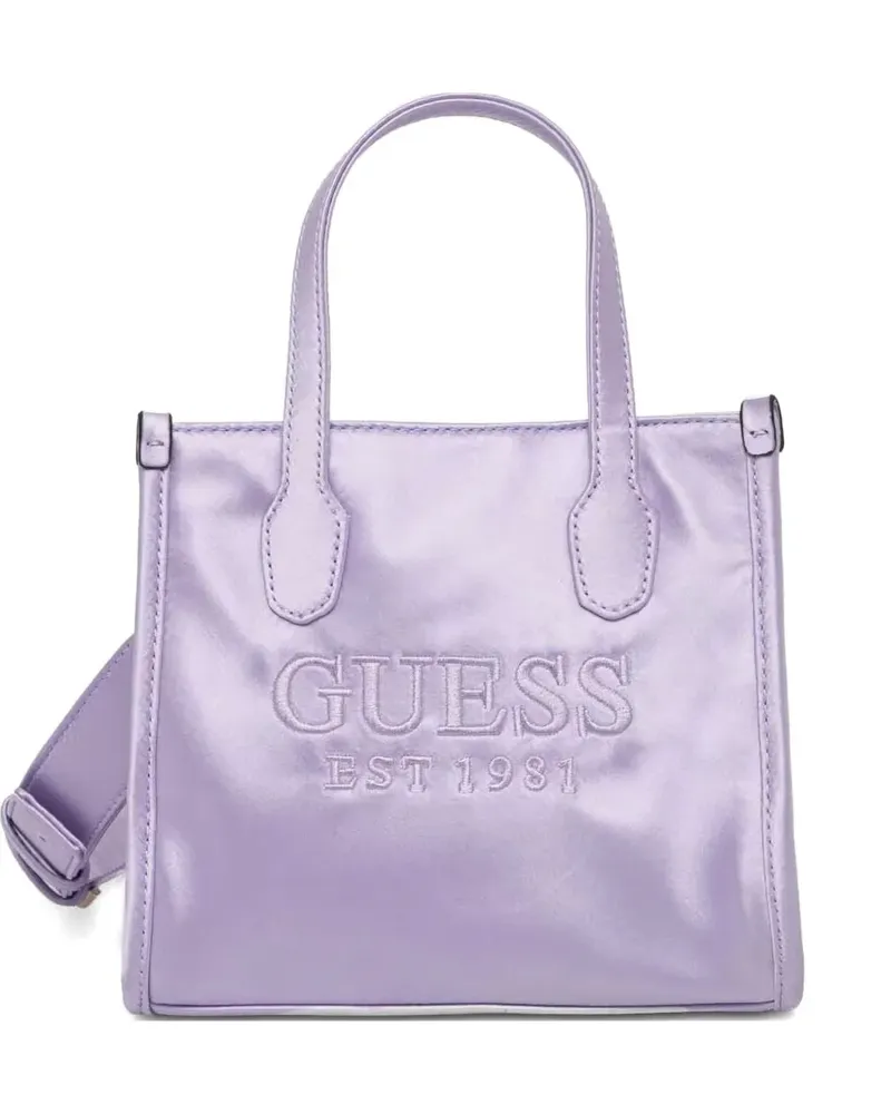 Guess Mini Tote Bag mit Logo-Stickerei - Violett Violett