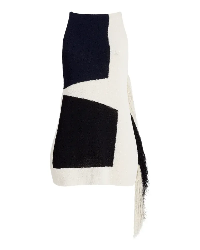 Proenza Schouler Saskia fringe-trimmed intarsia-knit top - Nude Nude