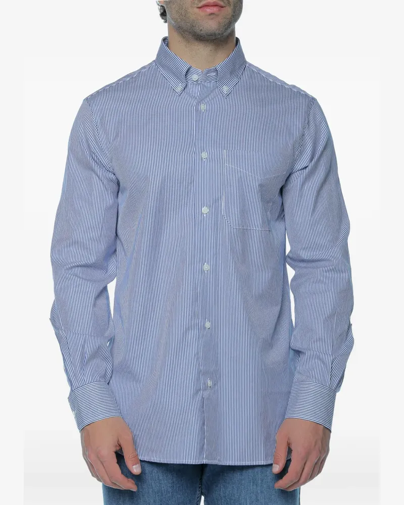 Emporio Armani vertical-stripe button-down shirt - Blau Blau