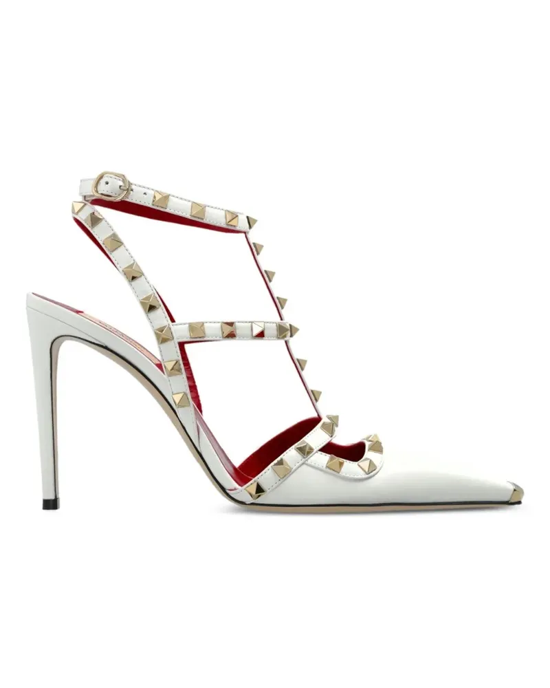 Valentino Garavani Rockstud Pumps aus Ziegenleder 100mm - Weiß Weiß