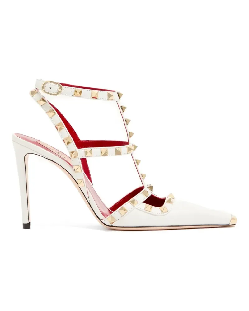 Valentino Garavani Rockstud Pumps aus Ziegenleder 100mm - Weiß Weiß
