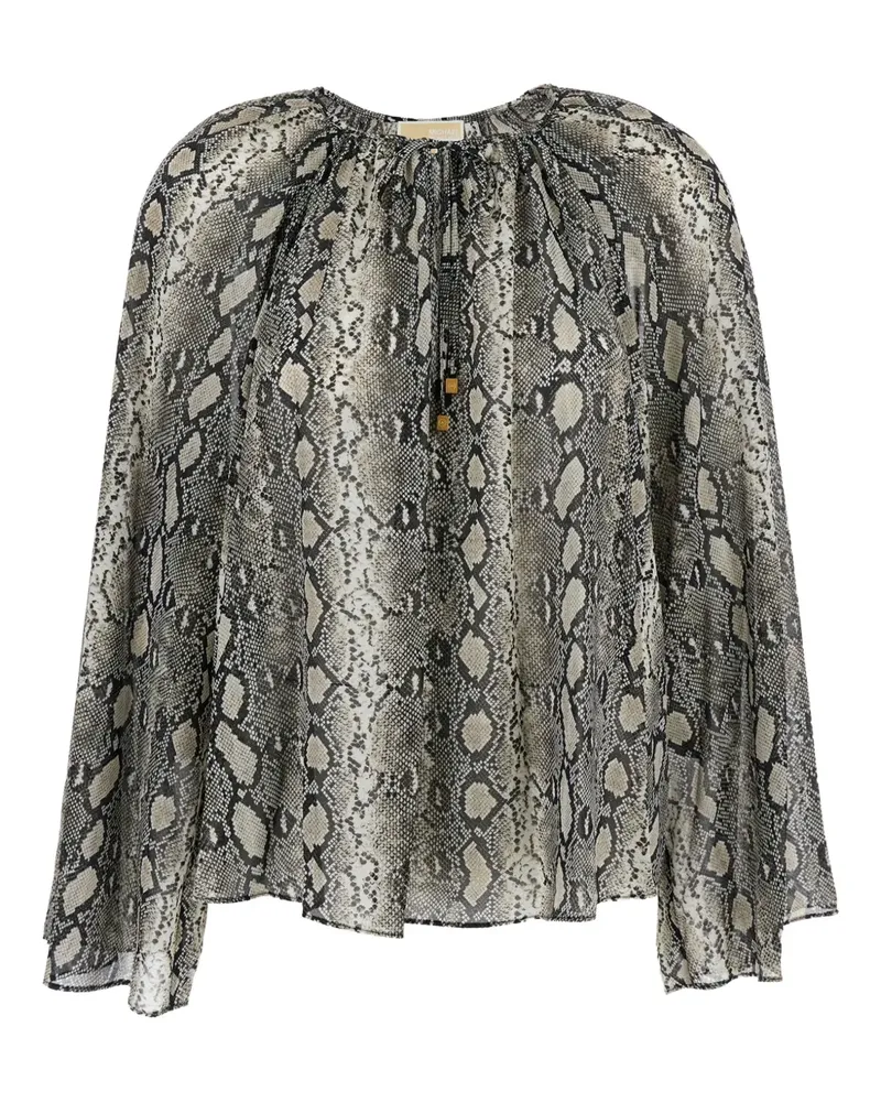 Michael Kors Bluse mit Schlangenleder-Print - Grün Grün