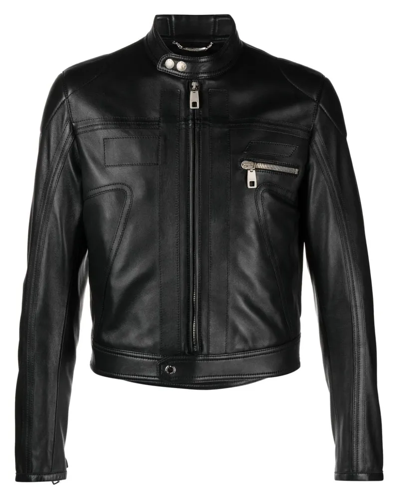 Dolce & Gabbana Bikerjacke mit Reißverschluss Schwarz