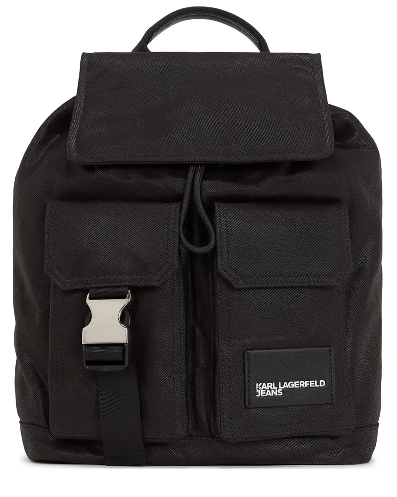 Karl Lagerfeld Strukturierter KLJ Canvas-Rucksack - Schwarz Schwarz