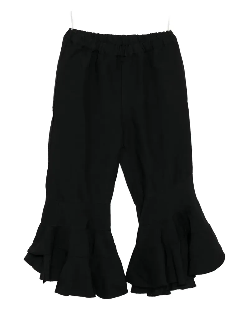 Comme des Garçons tiered-hem flared trousers - Schwarz Schwarz