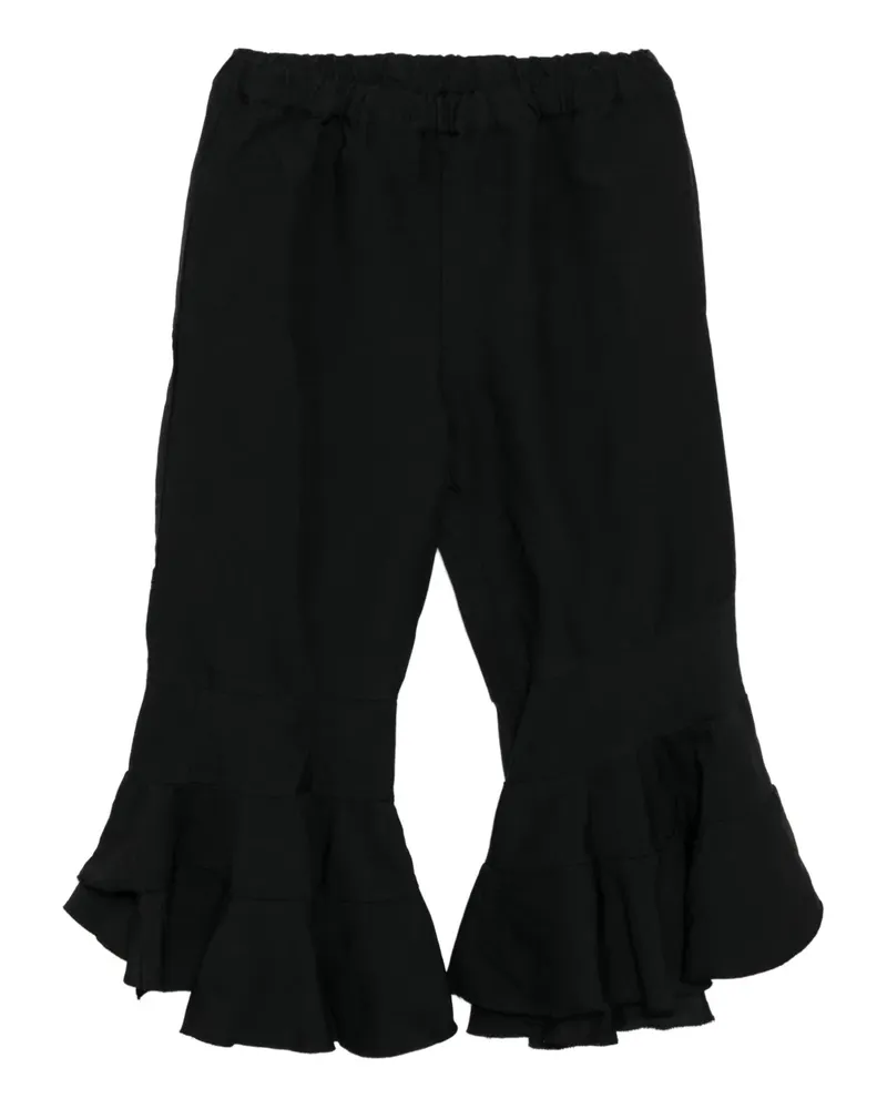 Comme des Garçons tiered-hem flared trousers - Schwarz Schwarz
