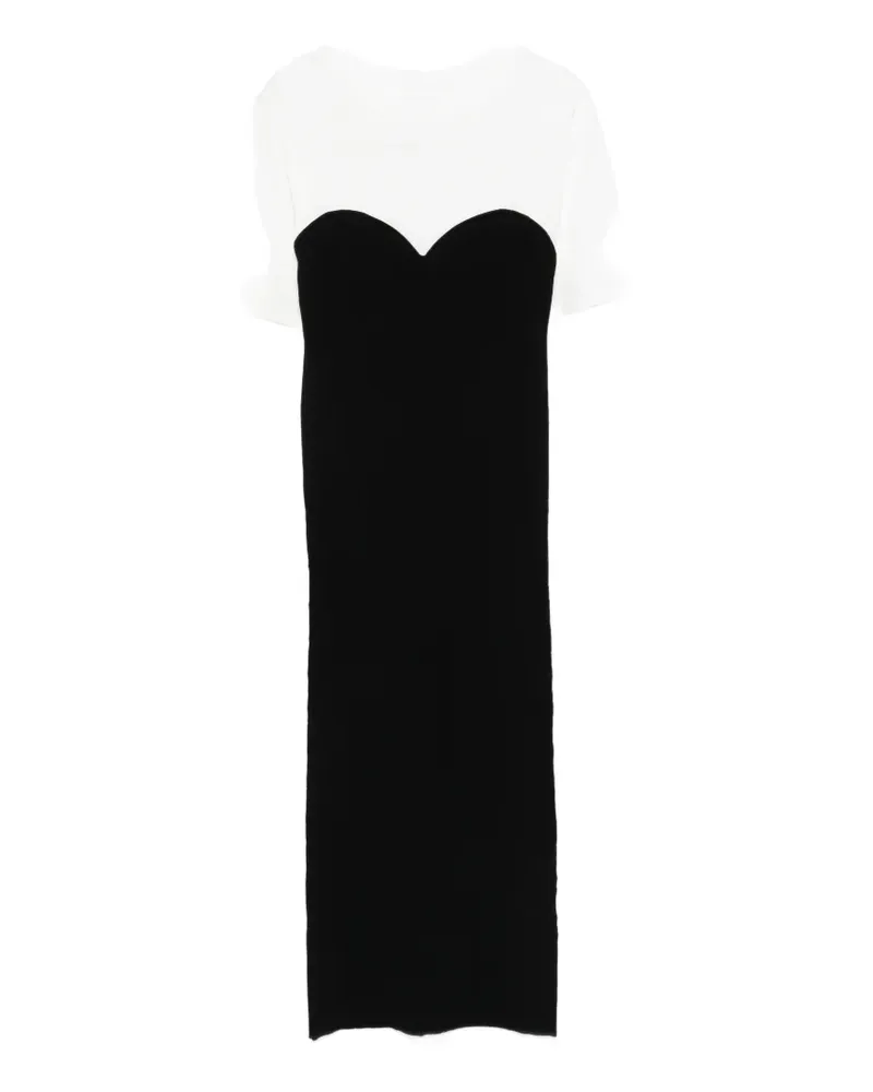 Patrizia Pepe fitted ribbed midi dress - Schwarz Schwarz