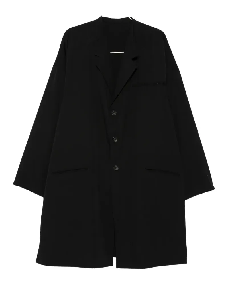 Yohji Yamamoto button single-breasted coat - Schwarz Schwarz