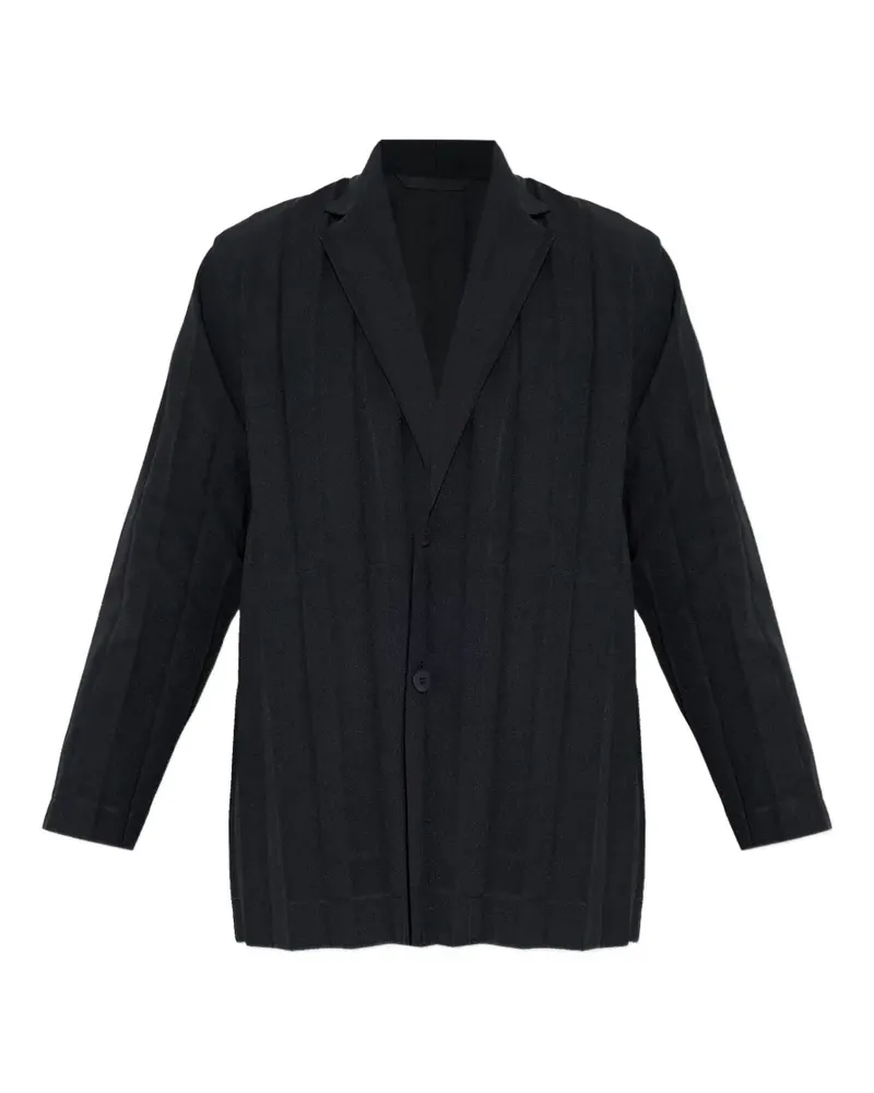 Issey Miyake Plissierte Jacke - Schwarz Schwarz