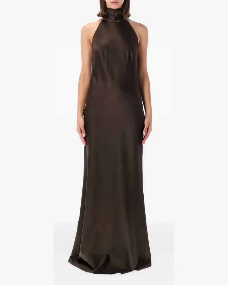 Ralph Lauren Chilton Abendkleid mit Neckholder - Braun Braun