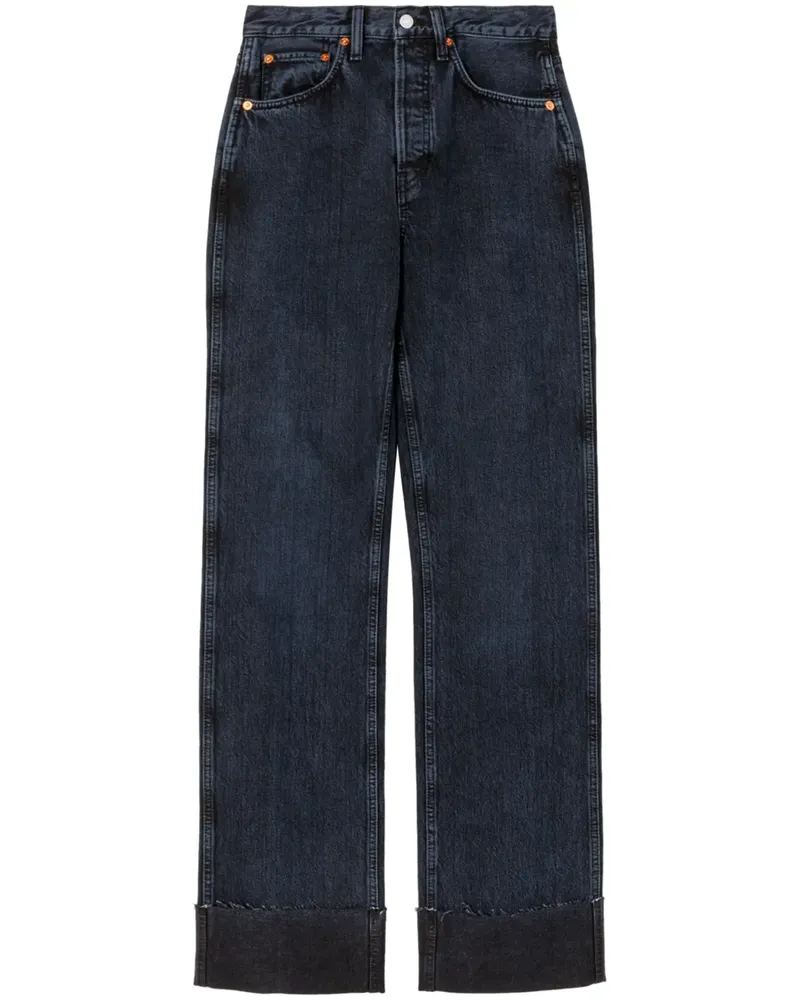 RE/DONE Straight-Leg-Jeans mit hohem Bund - Blau Blau