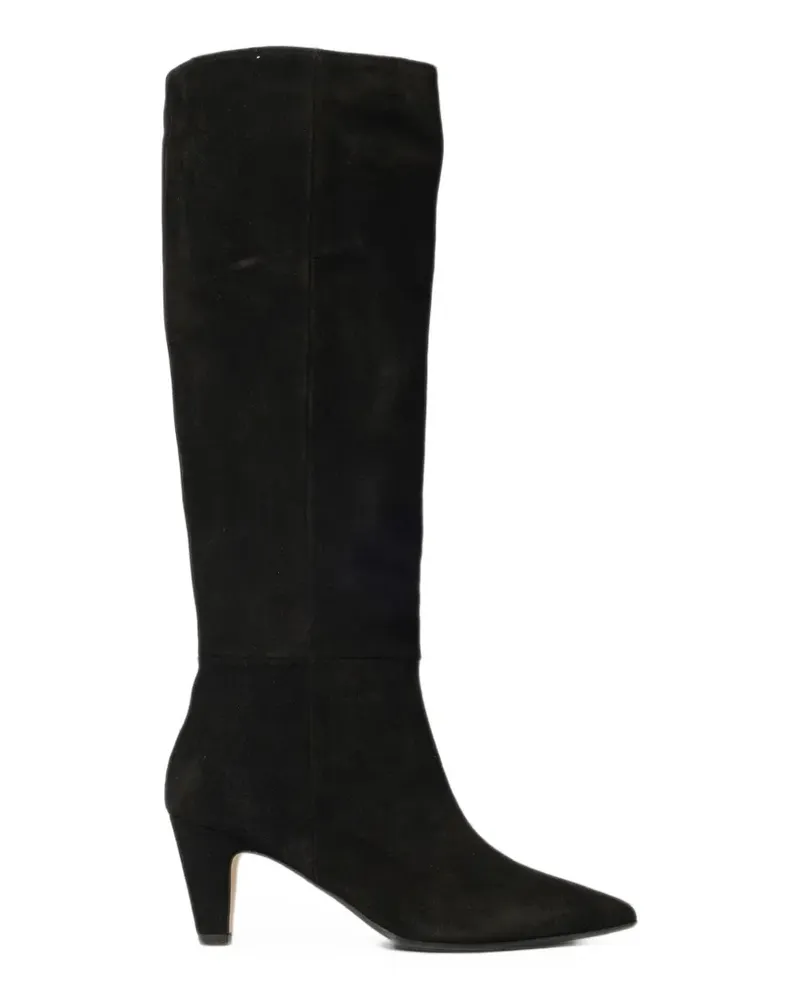 Anna F. Wildlederstiefel mit spitzer Kappe - Schwarz Schwarz