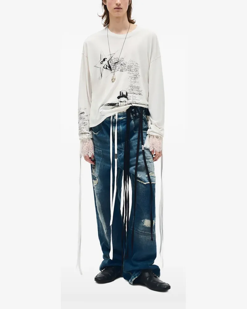 Ann Demeulemeester Sketchbook T-Shirt - Weiß Weiß