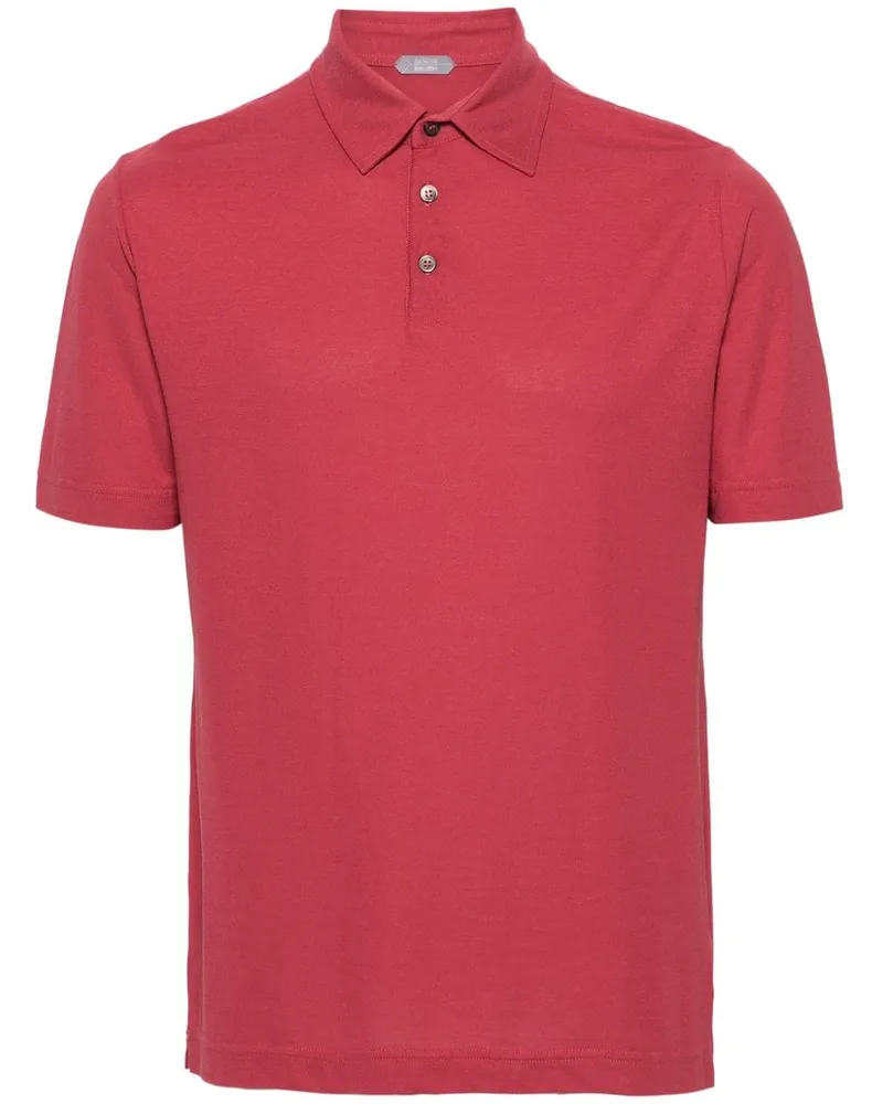 Zanone Poloshirt mit kurzen Ärmeln Rot