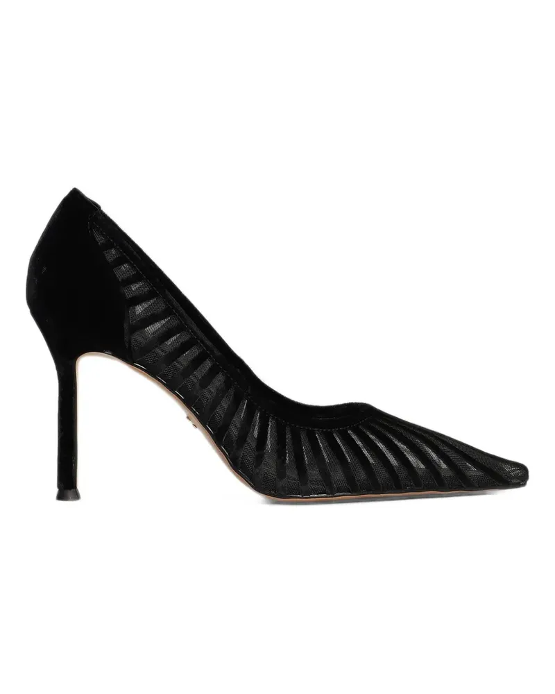 Lola Cruz Candice 95 Pumps aus Samt mit Mesh-Einsatz - Schwarz Schwarz