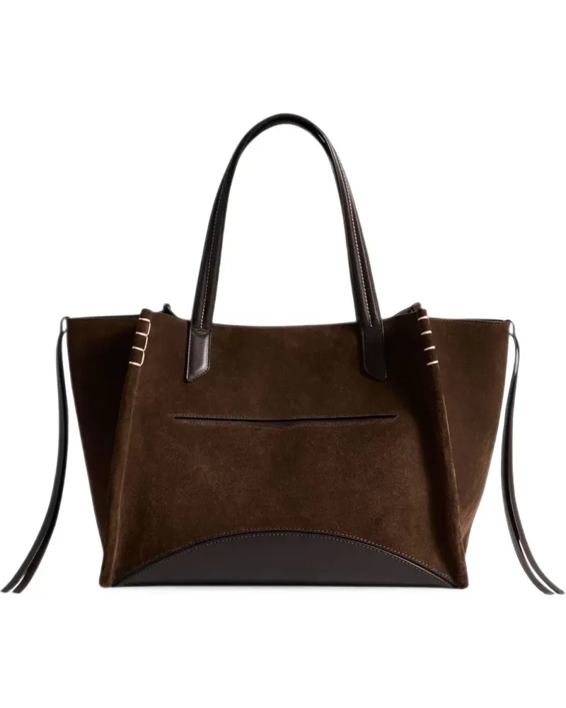 J.W.Anderson suede contrast-trim tote bag - Braun Braun