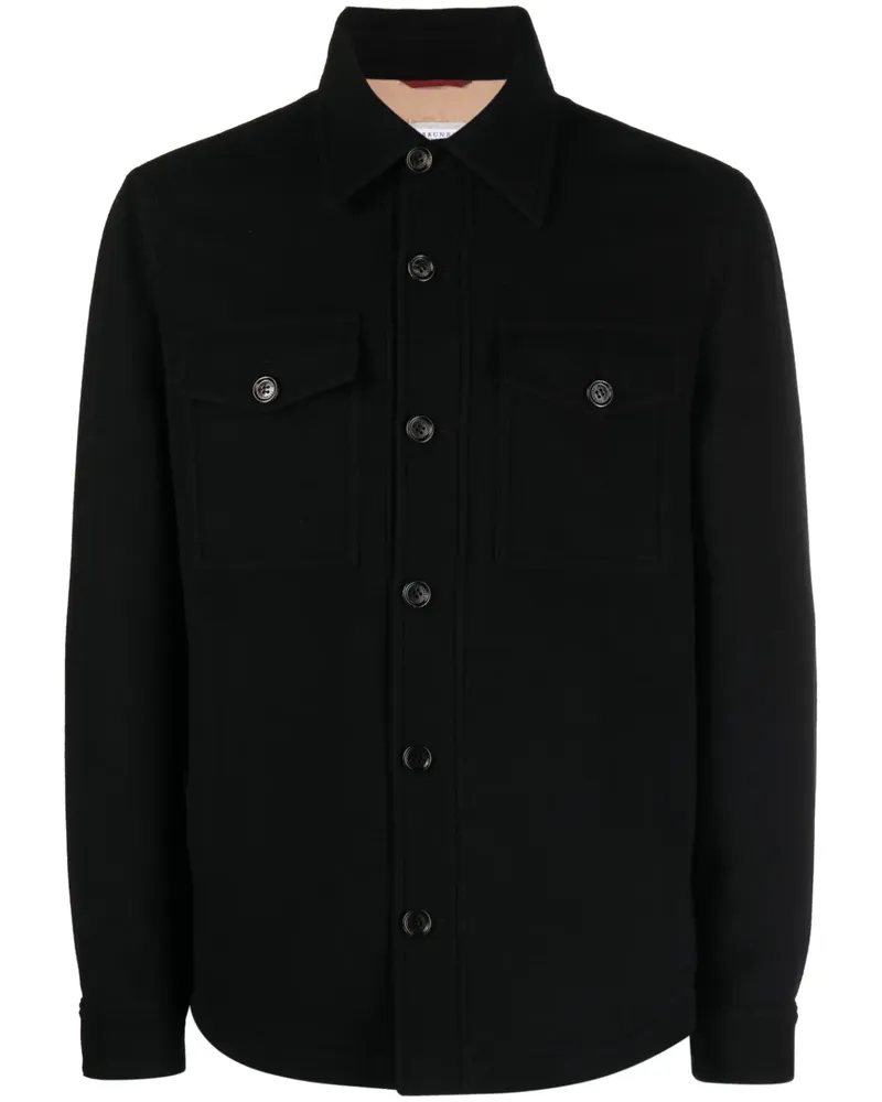 Brunello Cucinelli Hemdjacke aus Kaschmir - Schwarz Schwarz