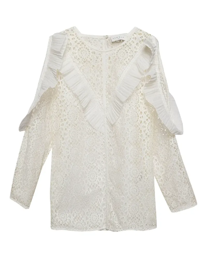 Sandro Pre-owned Bluse mit Lochstickerei - Weiß Weiß