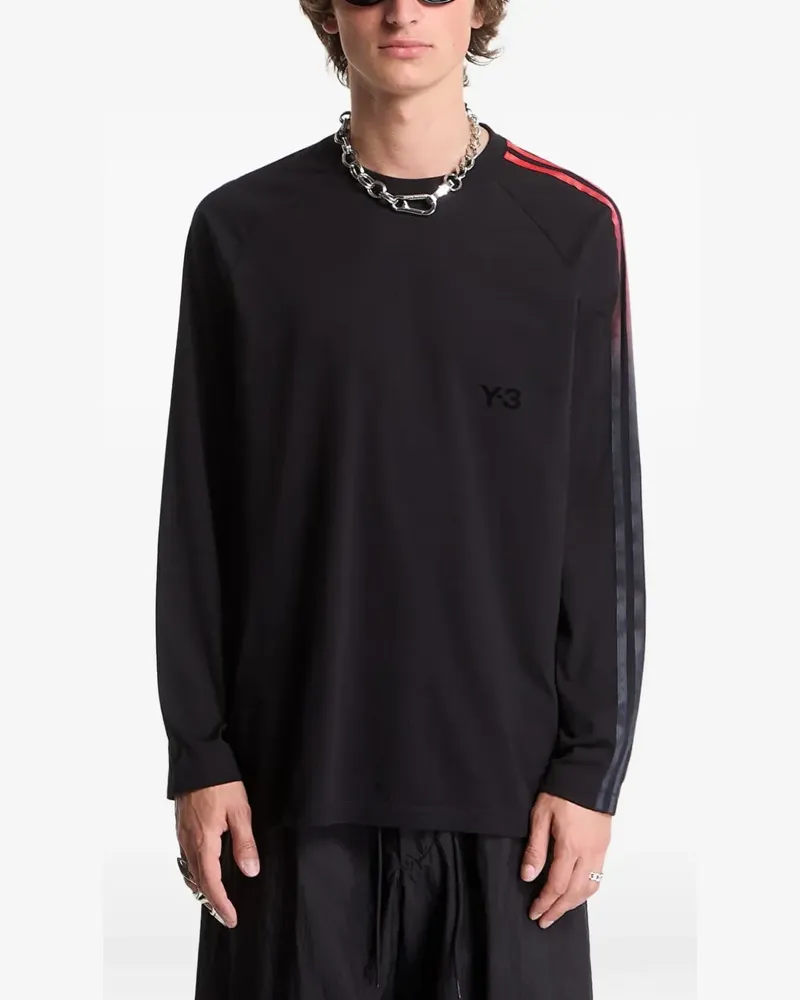 Y-3 gradient-stripe long-sleeve T-shirt - Schwarz Schwarz