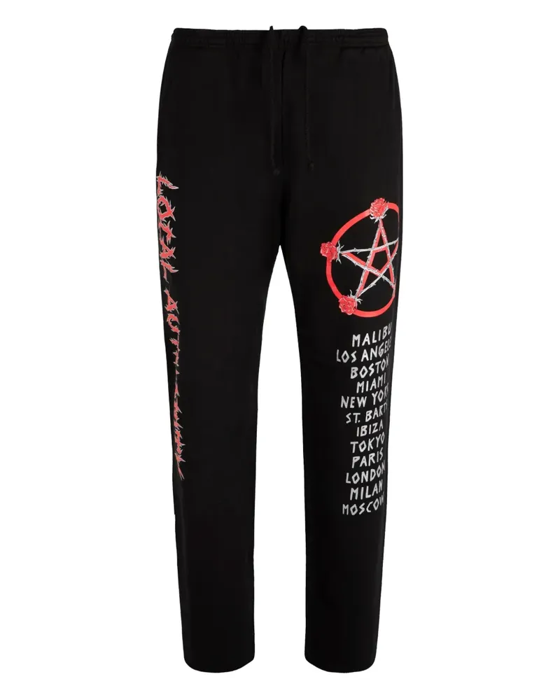 Local Authority graphic-print track pants - Schwarz Schwarz