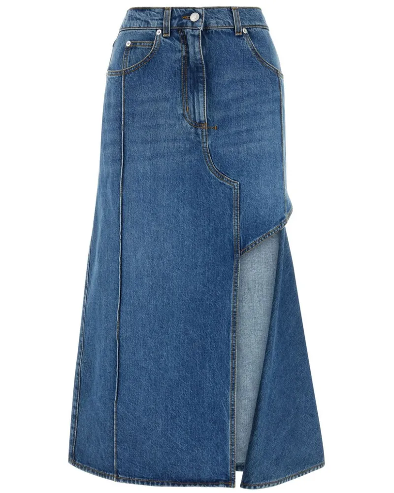 Alexander McQueen Slashed Midijeansrock - Blau Blau