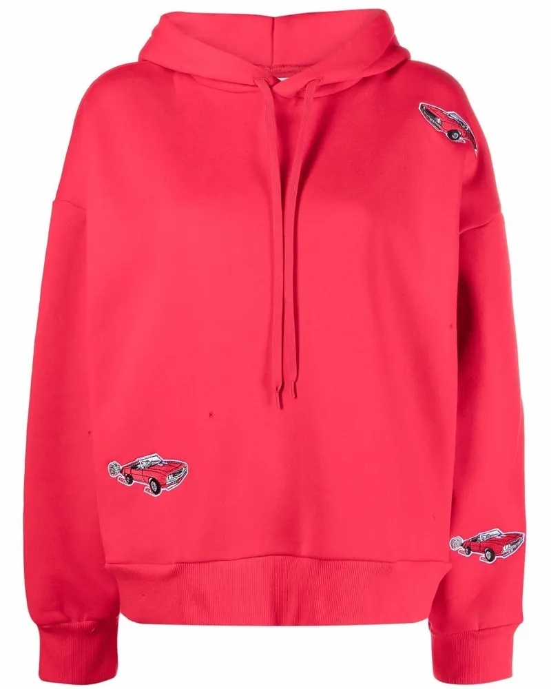 Natasha Zinko Bestickter Jersey-Kapuzenpullover - Rot Rot